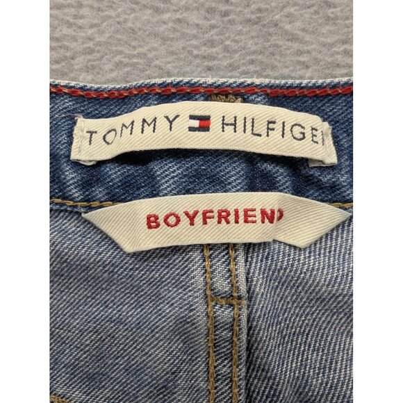Vintage Tommy Hilfiger Jeans Womens 14 Blue Denim Boyfriend Relaxed Fit 00s - Picture 13 of 15